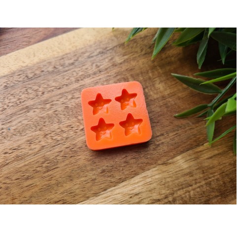 Silicone mold, Cute smiling stars, 4 pcs., ~ 1.3 cm