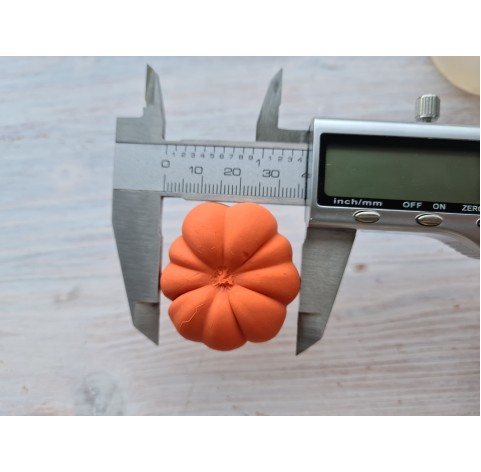Silicone mold, Pumpkin, style 5, ~ Ø 3.7*3.8 cm, H:3.5 cm