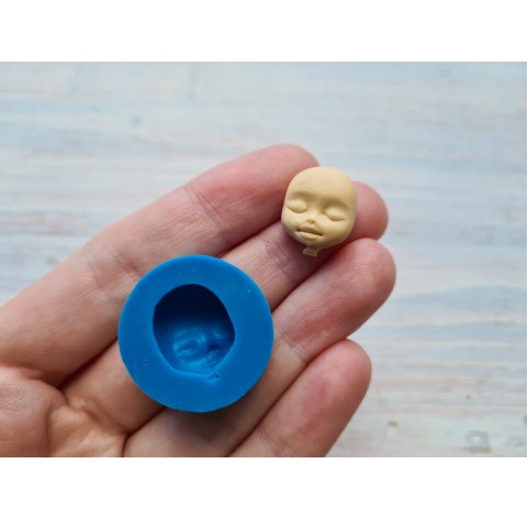 Silicone mold, Doll face 9, ~ 1.3*1.6 cm