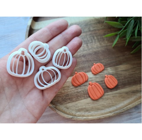 "Pumpkin, style 3", set of 4 cutters, one clay cutter or FULL set