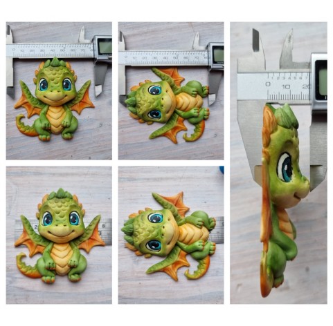 Silicone mold, Cute dragon, style 1, ~ 7.9*7.9 cm, H:1.8 cm