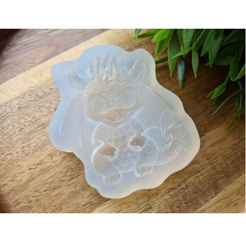 Silicone mold, Cute dragon, style 2, ~ 6.8*7.4 cm, H:1.6 cm