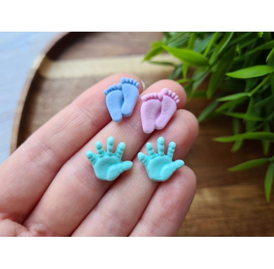 Silicone mold, Feet and hands, 4 elements, ~ 1.2*1.6 cm, 1.3*1.5 cm, H:0.3 cm