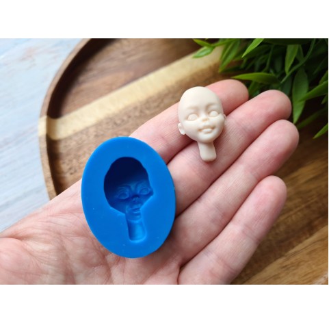Silicone mold, Doll face, style 11, ~ 1.8*2.8 cm, H:1 cm