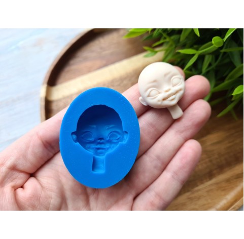 Silicone mold, Doll face, style 12, ~ 2.8*3.3 cm, H:1.1 cm