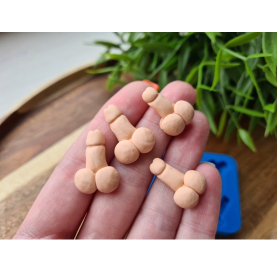 Silicone mold, Miniature realistic Penis, 8 elements, ~ 1.3-1.5*1.8-2.2 cm, H:0.6-0.7 cm