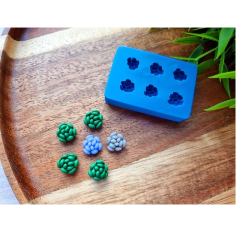 Silicone mold, Succulent, style 23, 6 elements, ~ Ø 1 cm, H:0.5 cm