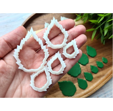 "Mint leaf", set of 9 cutters, one clay cutter or FULL set