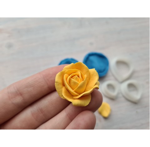 "Rose petal, style 6, classic", set of 11 cutters, one clay cutter or FULL set