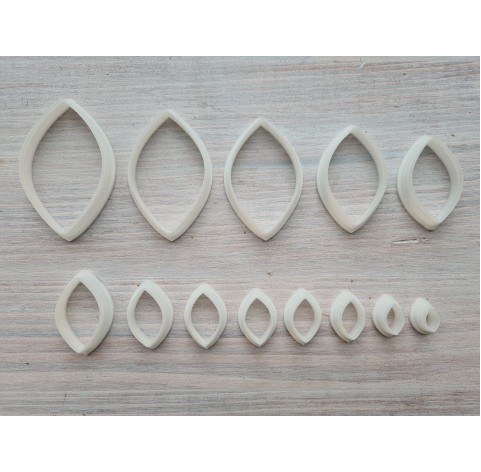 "Leaf, style 1", set of 13 cutters, one clay cutter or FULL set
