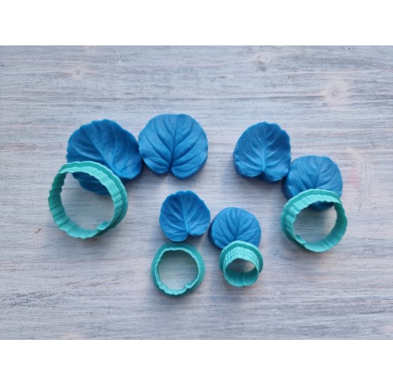 "Violet leaf" silicone veiner and cutter set, one clay cutter or FULL set