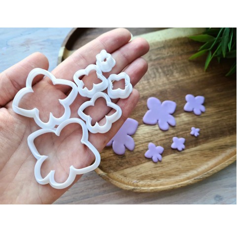 "Violet flower", set of 6 cutters, one clay cutter or FULL set