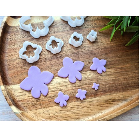 "Violet flower", set of 6 cutters, one clay cutter or FULL set