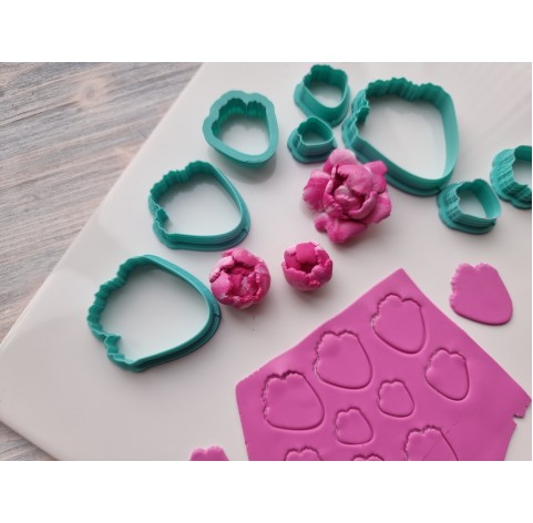 "Peony petal, style 1" one clay cutter or FULL set