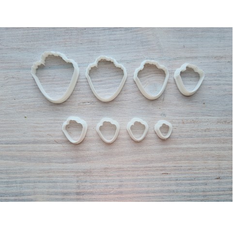 "Peony petal, style 1", set of 8 cutters, one clay cutter or FULL set