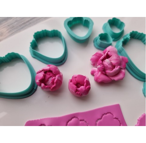 "Peony petal, style 1" one clay cutter or FULL set