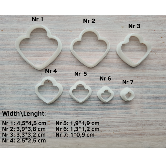 "Wavy petal", set of 7 cutters, one clay cutter or FULL set