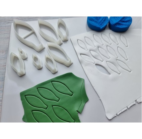 "Leaf/Petal, Style 2" one clay cutter or FULL set