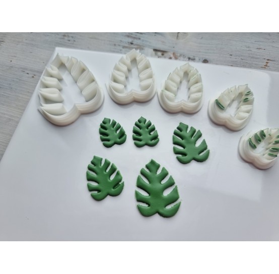 "Monstera leaf, style 1", set of 5 cutters, one clay cutter or FULL set