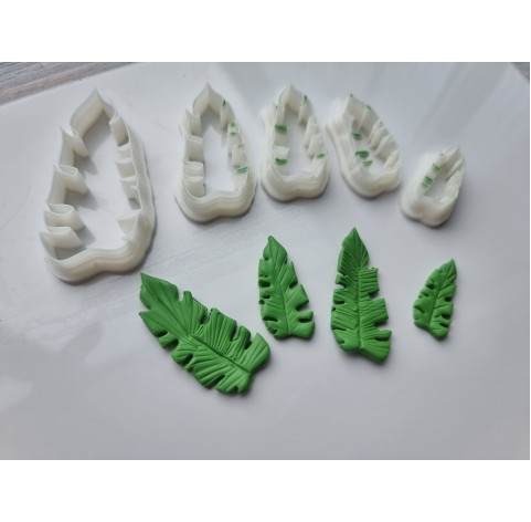 "Palm leaf, style 1", set of 6 cutters, one clay cutter or FULL set