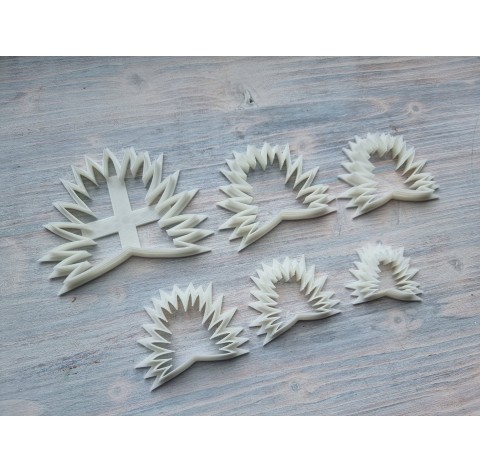 "Palm leaf, style 2", set of 6 cutters, one clay cutter or FULL set