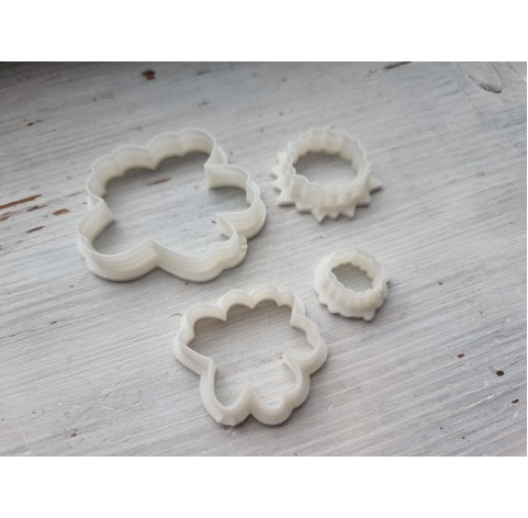 "Irregular flower", set of 4 cutters, one clay cutter or FULL set