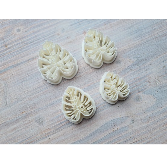 "Monstera leaf, style 3", set of 4 cutters, one clay cutter or FULL set