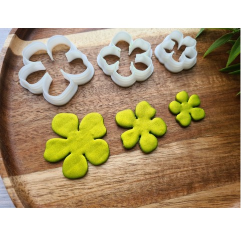 "Flower, style 7", set of 3 cutters, one clay cutter or FULL set