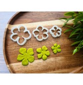 "Flower, style 7", set of 3 cutters, one clay cutter or FULL set