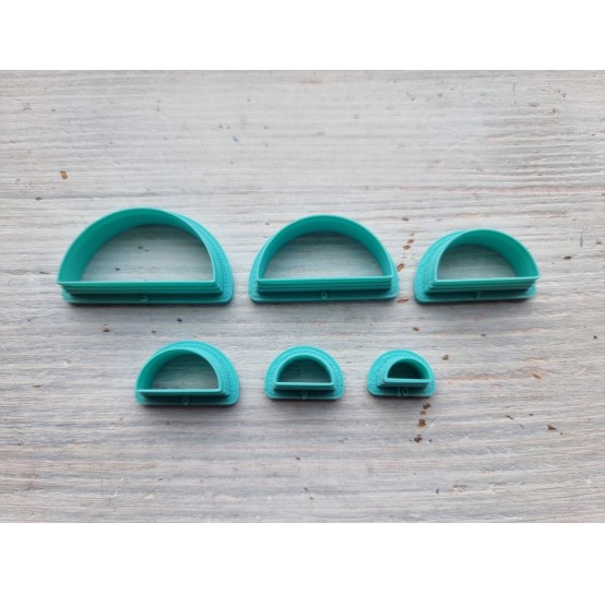 "Semicircle, style 2, sharp edges" one clay cutter or FULL set