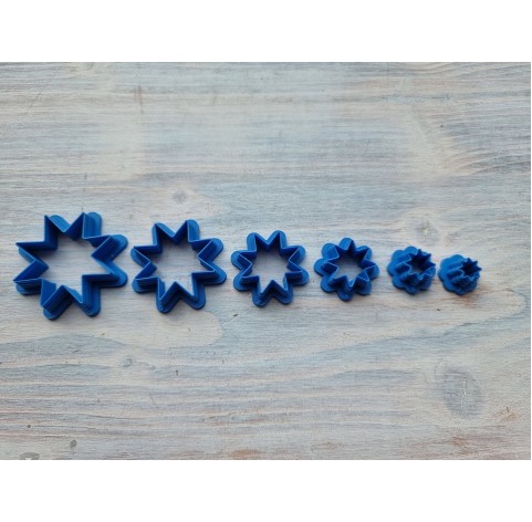 "Eight pointed star, set 6" one clay cutter or FULL set