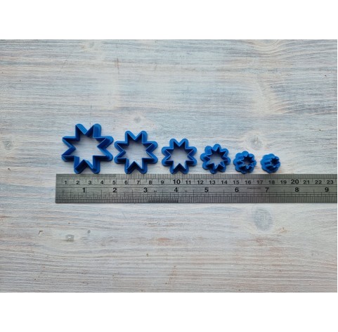 "Eight pointed star, set 6" one clay cutter or FULL set