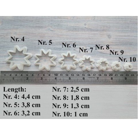 "Eight pointed star, set 7" one clay cutter or FULL set