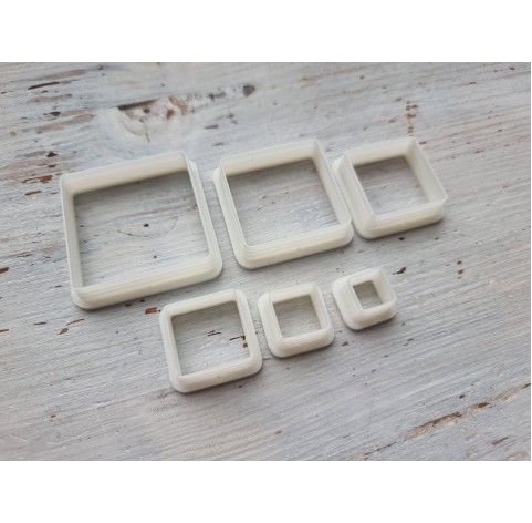 "Square, rounded  edges" one clay cutter or FULL set