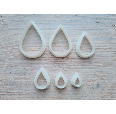 "Drop, style 1", set of 6 cutters, one clay cutter or FULL set