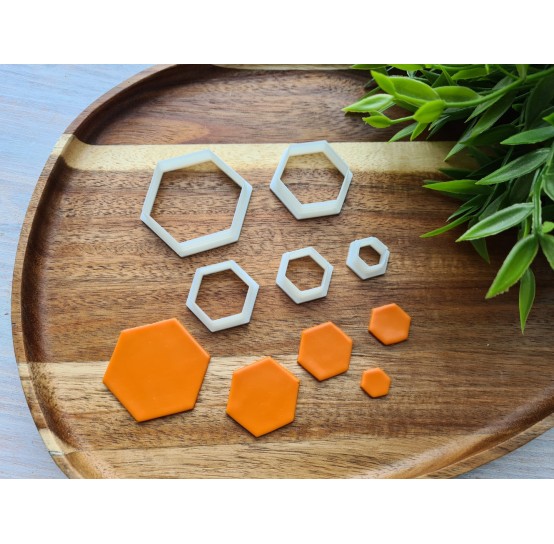 "Hexagon", set of 5 cutters, one clay cutter or FULL set
