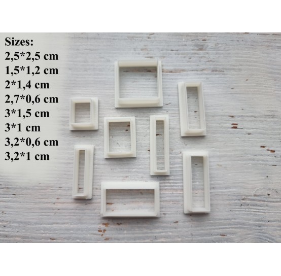Rectangle set, 8 psc., one clay cutter or FULL set