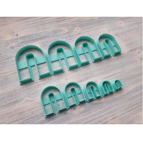 "Earring, style 2, arch", set of 9 cutters, one clay cutter or FULL set