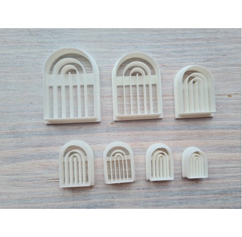"Earring, style 3, arch", set of 7 cutters, one clay cutter or FULL set