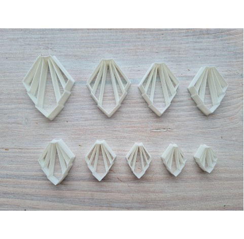 "Earring, style 4, art deco", set of 9 cutters, one clay cutter or FULL set