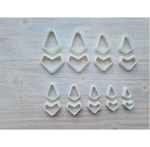 "Earring, style 5, arrow, 2 parts", set of 9 cutters, one clay cutter or FULL set