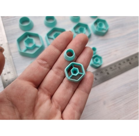 "Hexagon, 2 parts" one clay cutter or FULL set