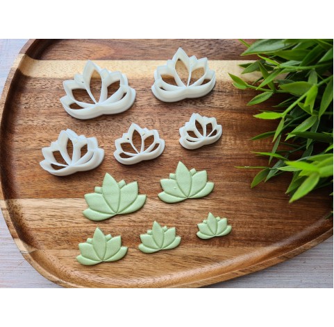 "Earring, style 7, lotus", set of 5 cutters, one clay cutter or FULL set