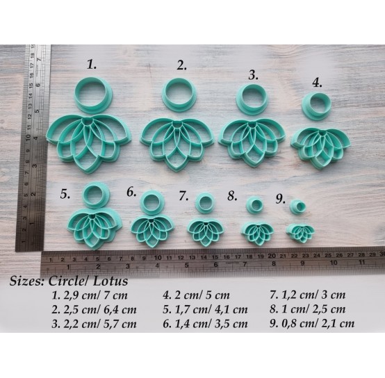 "Lotus 2, 2 parts" one clay cutter or FULL set