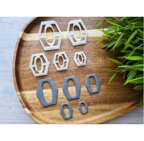 "Earring, style 11, chain", set of 5 cutters, one clay cutter or FULL set
