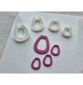 "Earring, style 12", set of 4 cutters, one clay cutter or FULL set