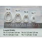 "Earring, style 12", set of 4 cutters, one clay cutter or FULL set