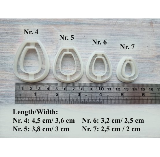 "Earring, style 12", set of 4 cutters, one clay cutter or FULL set