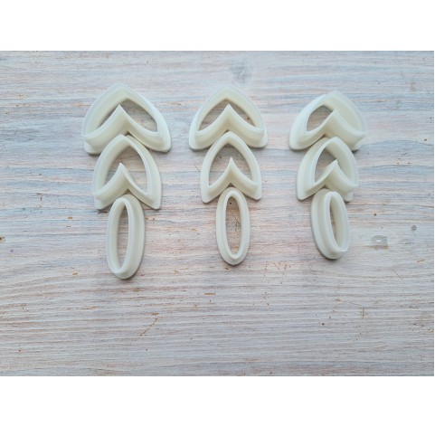 "Earring, style 13, 3 parts", set of 3 cutters, one clay cutter or FULL set