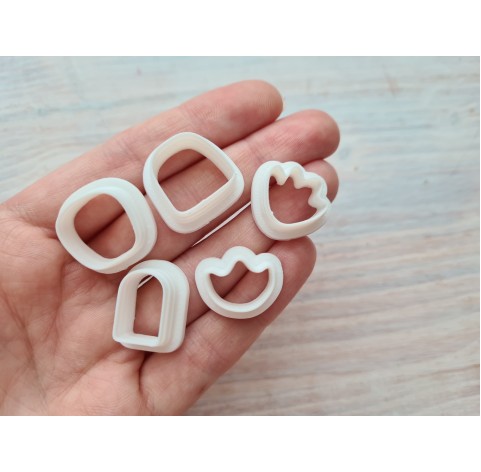 "Earring, style 15", set of 5 cutters, one clay cutter or FULL set